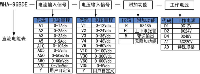 WHA-96BDE直流电能表